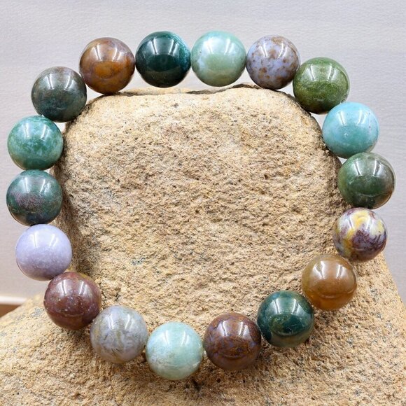 Hand Crafted Jewelry - Mixed Agate Gemstone Bracelet Handmade